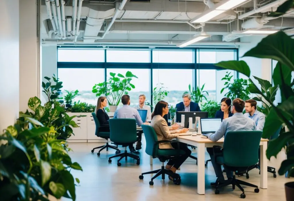 People working sustainability jobs